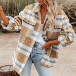 Kaufe Herbst und Winter Damen Hemdjacke Plaid Button Flanell Tweed Hemdjacke Tops zum Preis ab 27 | Joom