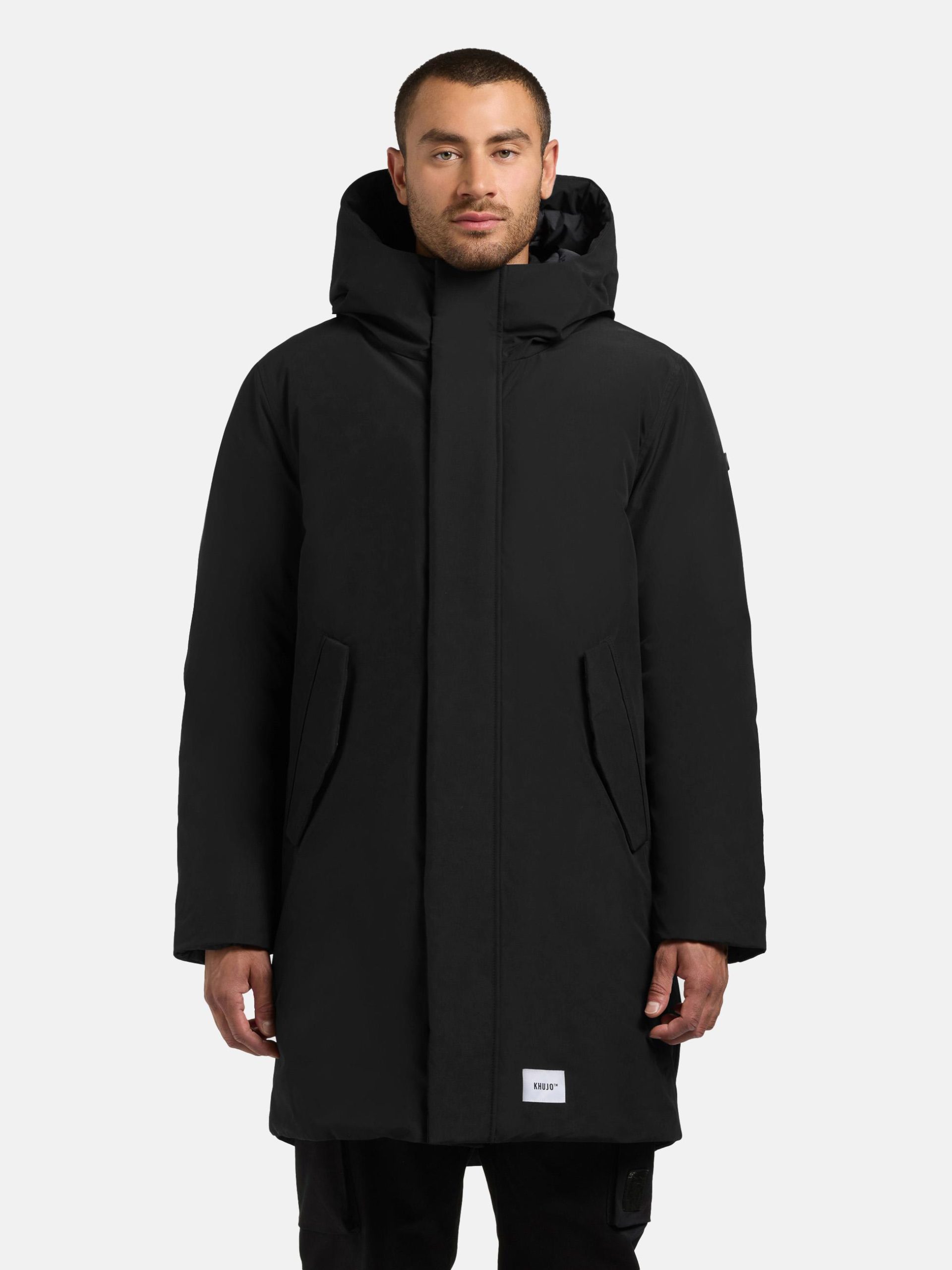 khujo-wintermantel-575ojh-1.jpg KHUJO Wintermantel mit magnetischem Verschluss "Fogg" in Black, S | YOUMODO – Bild 1