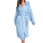 Bademantel Damen Frottee, Fleece Morgenmantel Damen Leicht Sauna Bademantel, Lang Midi Bequemer Bademäntel Damen Winter Warm Große Größen Lose Casual ...