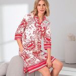 Cherie Line Nachthemd Rot/Multicolor