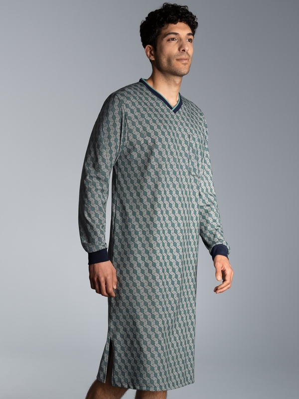 nachthemd-900epw-1.jpg Nachthemd mit Allover Print navy | L | trigema – Bild 1