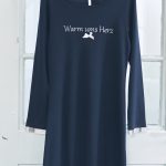 Nachthemd Damen WARM UMS HERZ dunkelblau