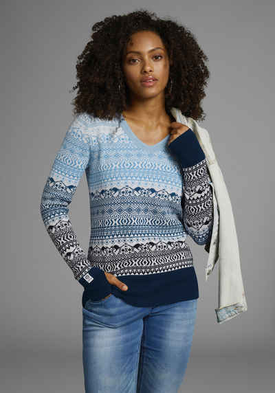 norweger-pulli-damen-181vnm-1.jpg Strickpullover Norwegerpullis Damen Norwegische Pullover Damen Street One Norweger Pullover Baumwolle – Bild 1