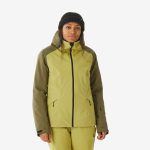 Skijacke Damen warm und wasserdicht 500 khaki