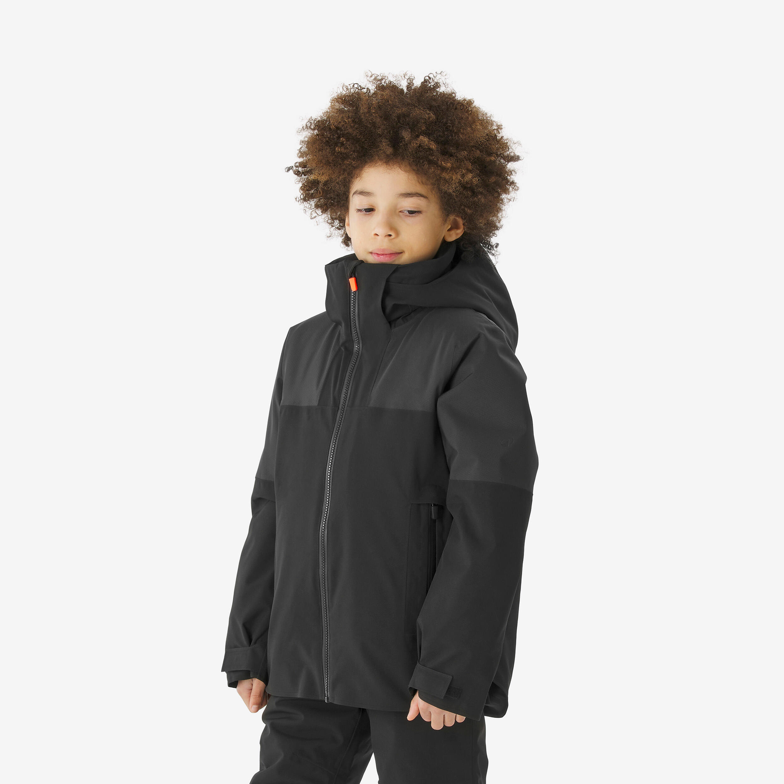 skijacke-kinder-287boc-1.jpg Skijacke Jungen 8–14 Jahre warm wasserdicht 900 schwarz – Bild 1
