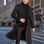 Schwarzer Woll Trenchcoat: Handgefertigter Langer Wintermantel für Herren Etsy.de