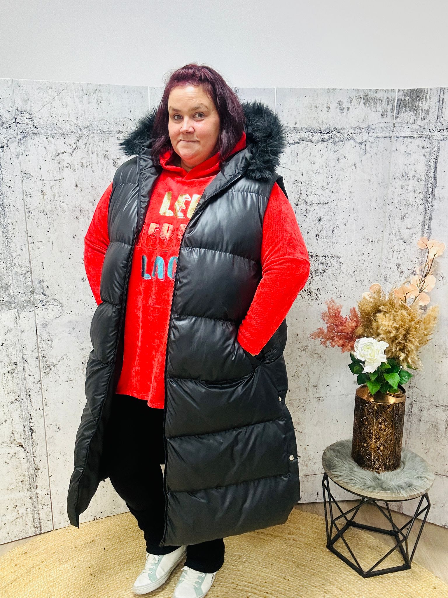 weste-lang-damen-570uju-1.jpg Daunenweste Wattierte Weste Lang Damen Damen Weste Steppweste Lang Form Lange Damenweste Lange Steppweste – Bild 1